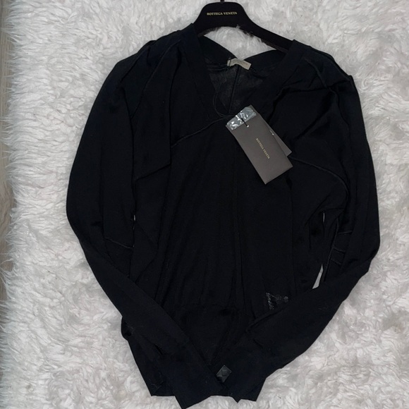Bottega Veneta 100% black wool sweater 38 NWT - Picture 1 of 9